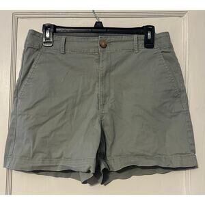 LOFT high rise washed twill short olive green size 6